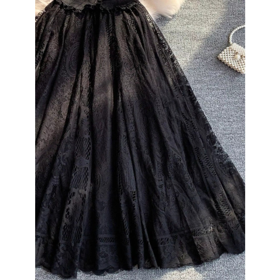 Lace Panel Puff Sleeve Dress Apparel and Accessories