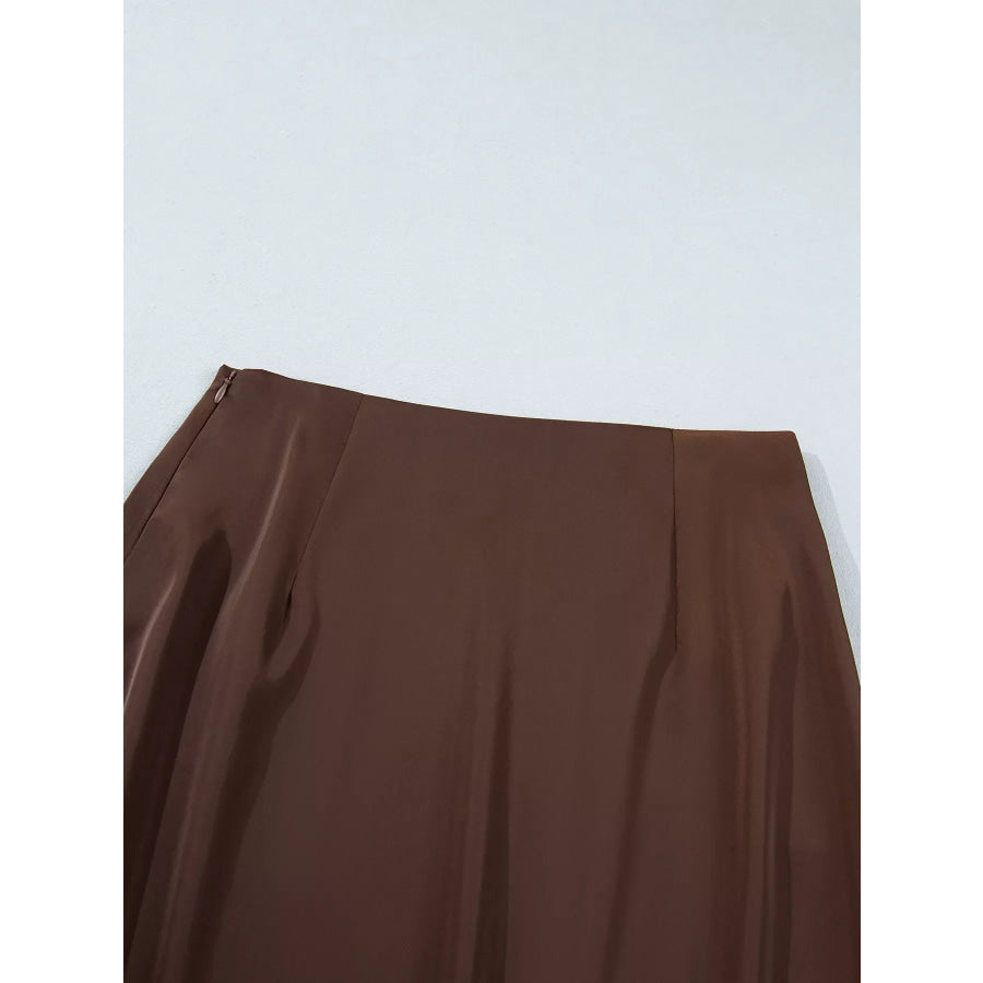 Lace Patchwork Hem Long Casual Shift Skirt Apparel and Accessories