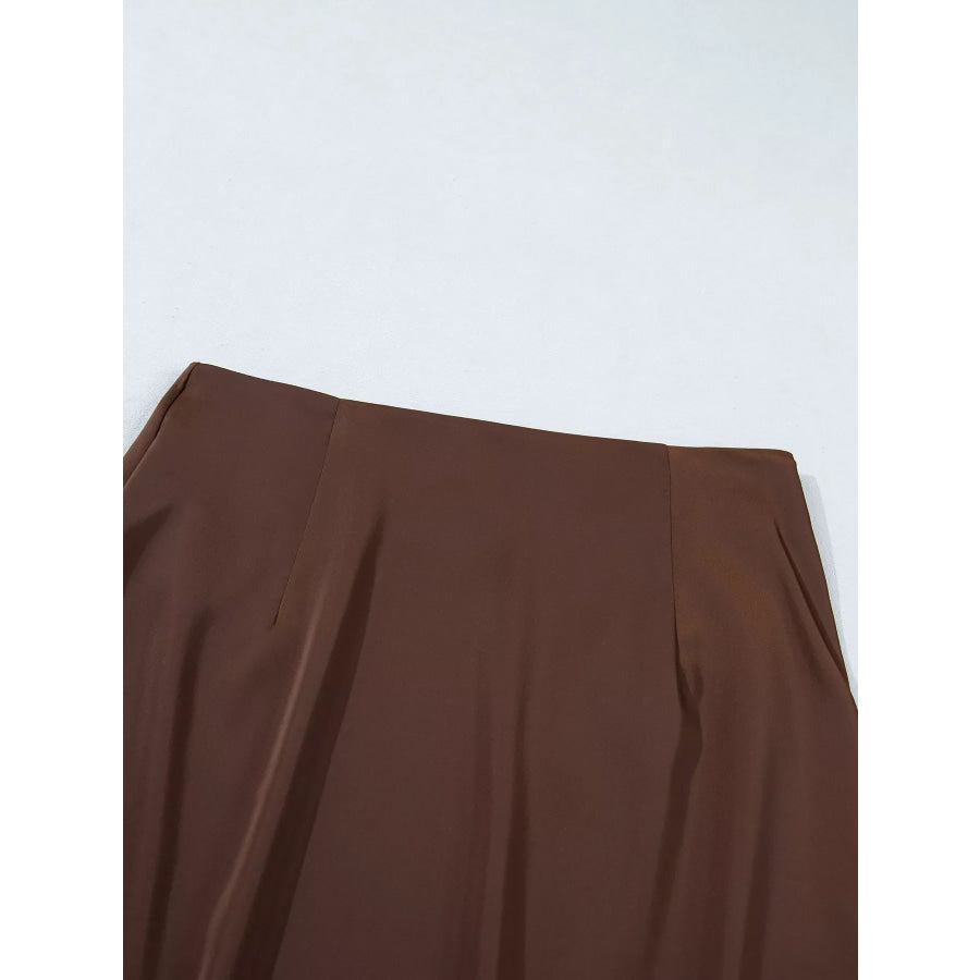 Lace Patchwork Hem Long Casual Shift Skirt Apparel and Accessories