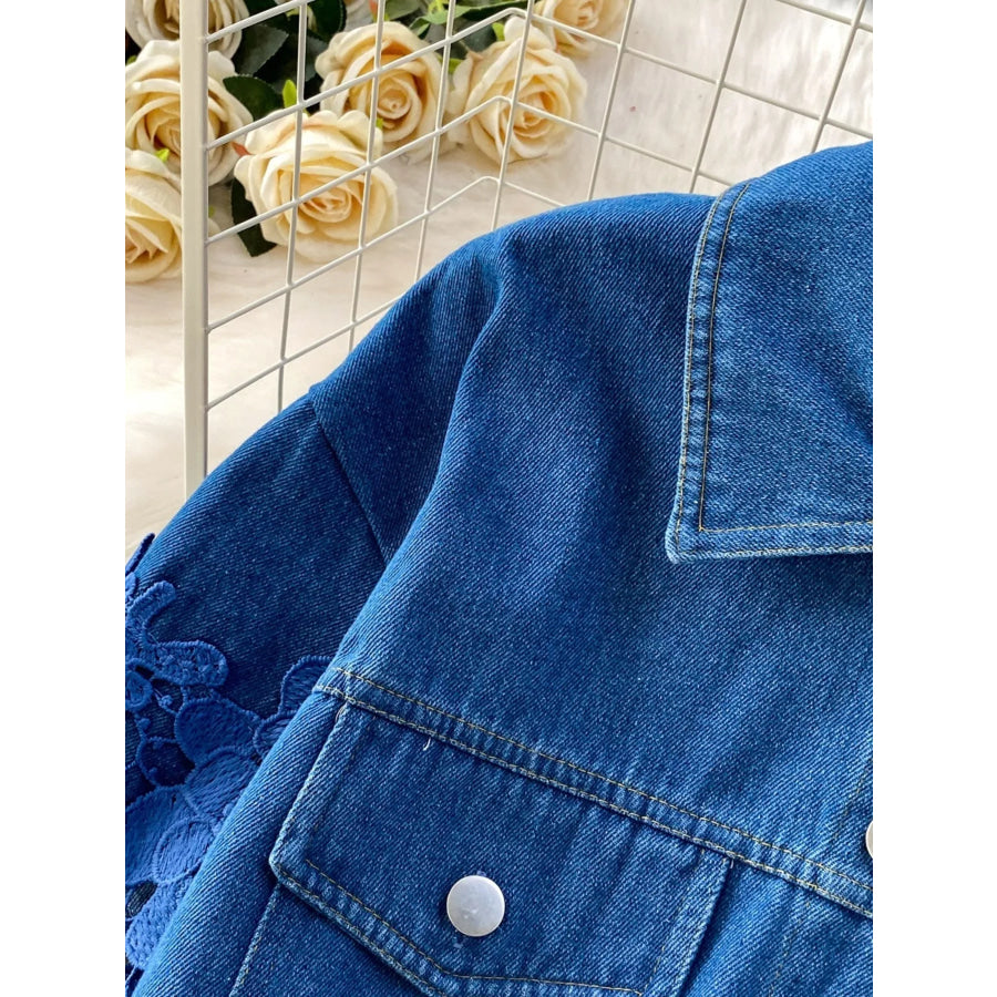 Lace Patchwork Shacket and Pants Set Apparel and Accessories