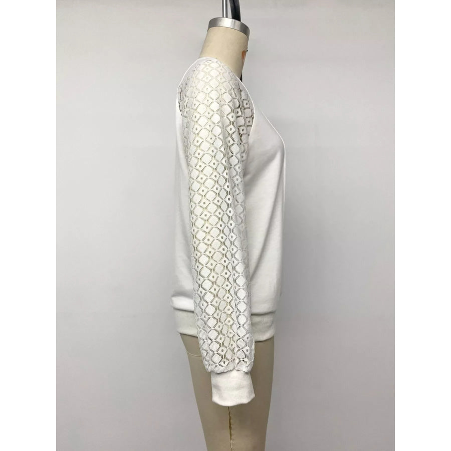Lace Raglan Sleeve Sweatshirt Apparel and Accessories