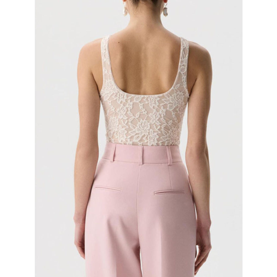 Lace Round Neck Tank Apparel and Accessories