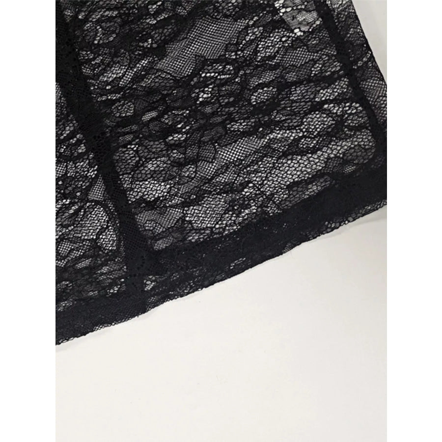 Lace Sheer Mock Neck Long Sleeve Maxi Dress Apparel and Accessories