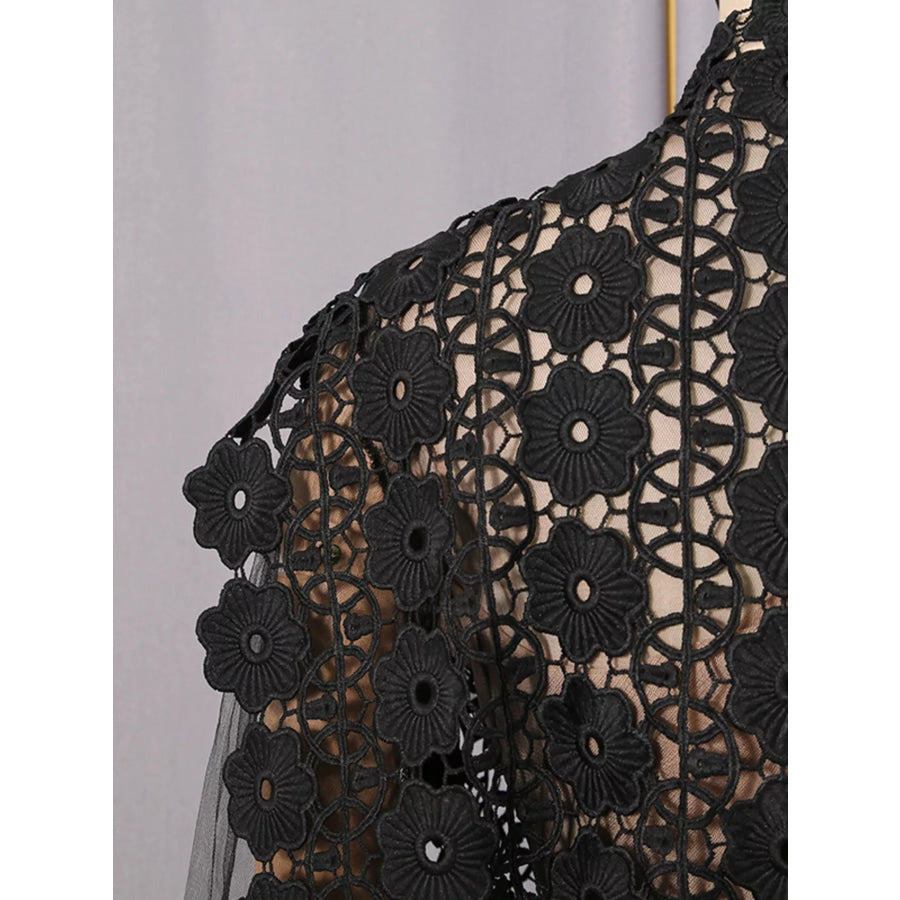Lace Sheer Sleeve Mini Dress Apparel and Accessories