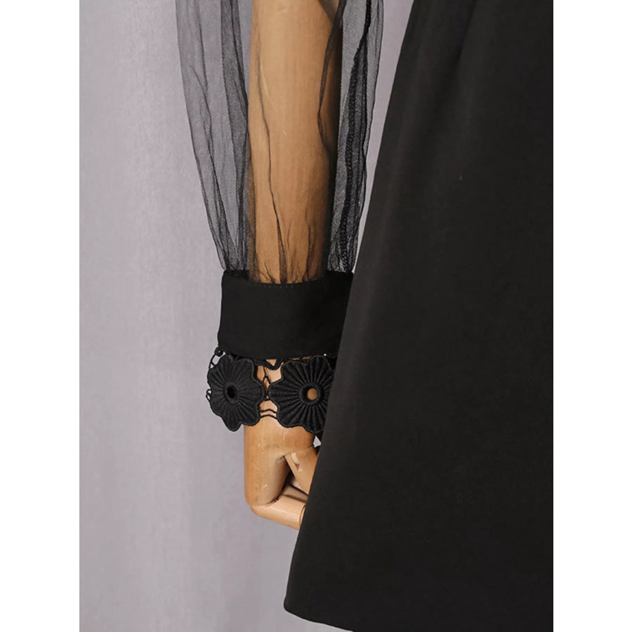Lace Sheer Sleeve Mini Dress Apparel and Accessories
