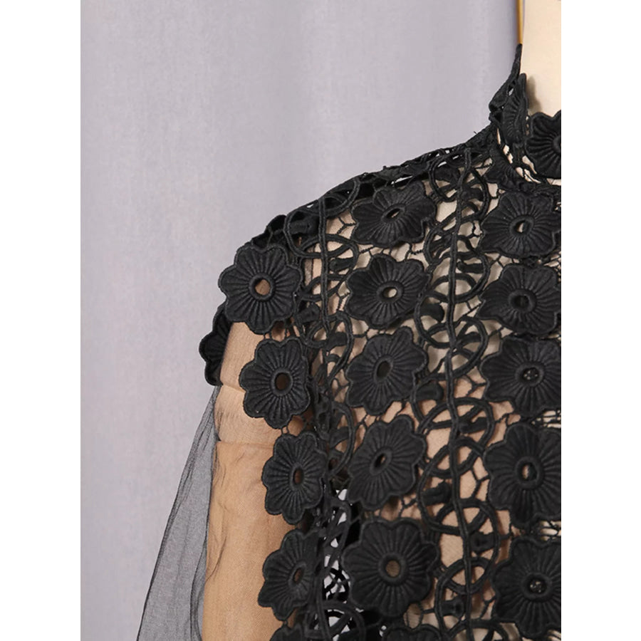 Lace Sheer Sleeve Mini Dress Apparel and Accessories