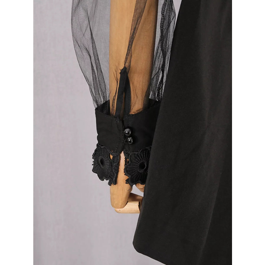 Lace Sheer Sleeve Mini Dress Apparel and Accessories