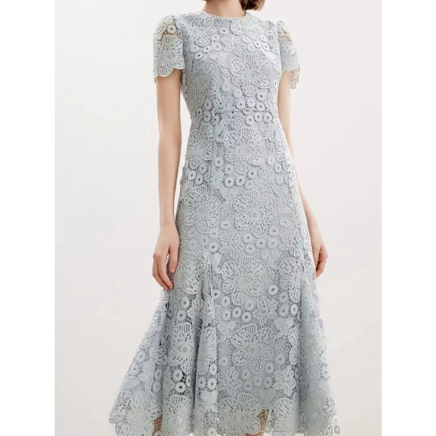 Lace Short Sleeve Mermaid Dress Apparel and Accessories