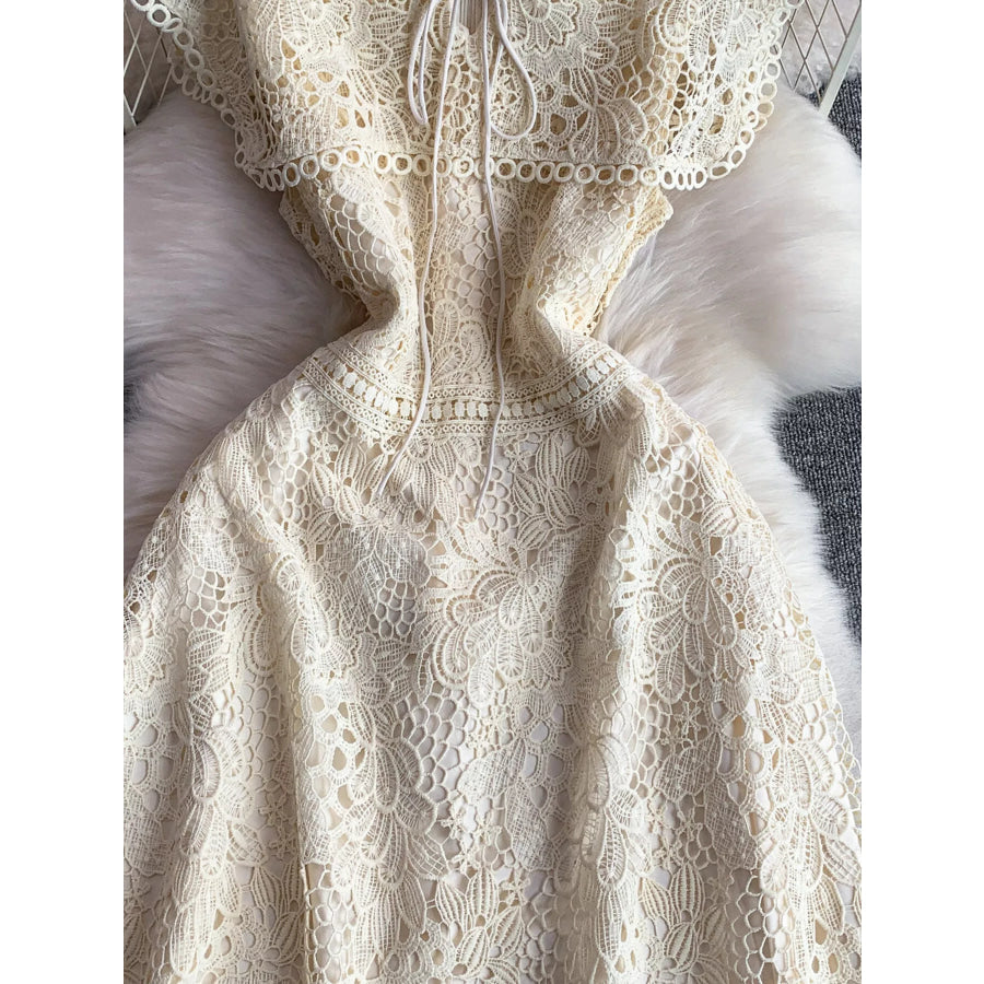 Lace Sleeveless A-Line Dress Apparel and Accessories