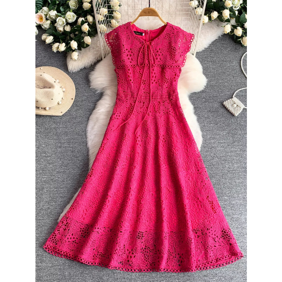 Lace Sleeveless A-Line Dress Apparel and Accessories