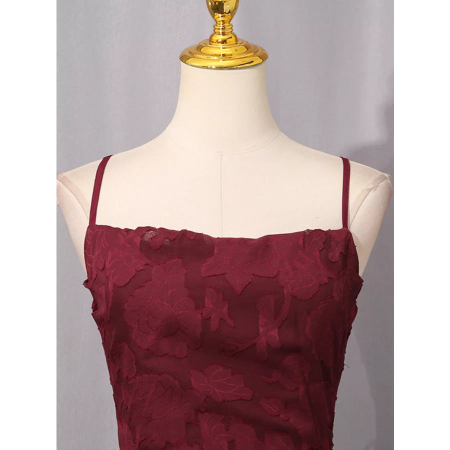 Lace Spaghetti Strap Maxi Dress Apparel and Accessories