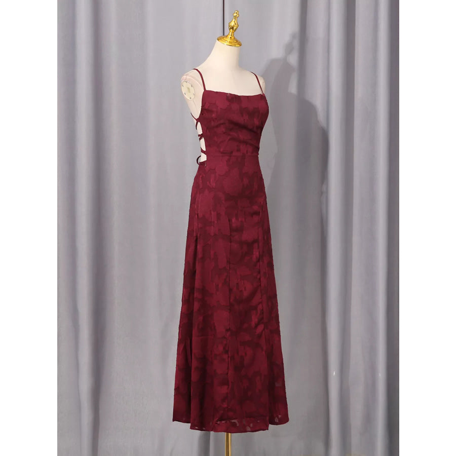 Lace Spaghetti Strap Maxi Dress Apparel and Accessories