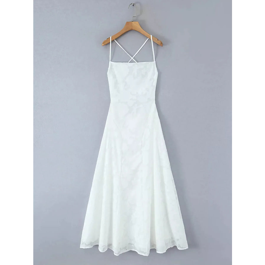 Lace Spaghetti Strap Maxi Dress White / S Apparel and Accessories