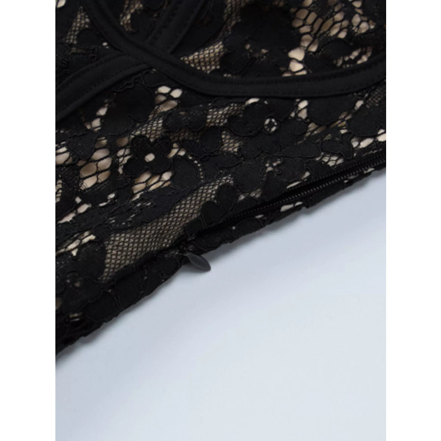 Lace Spaghetti Strap Mini Dress Apparel and Accessories