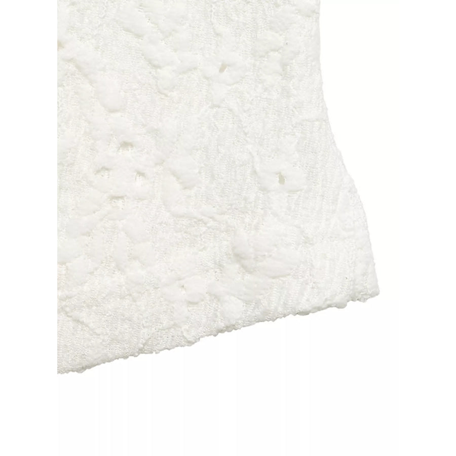 Lace Square Neck Crop T-Shirt Apparel and Accessories