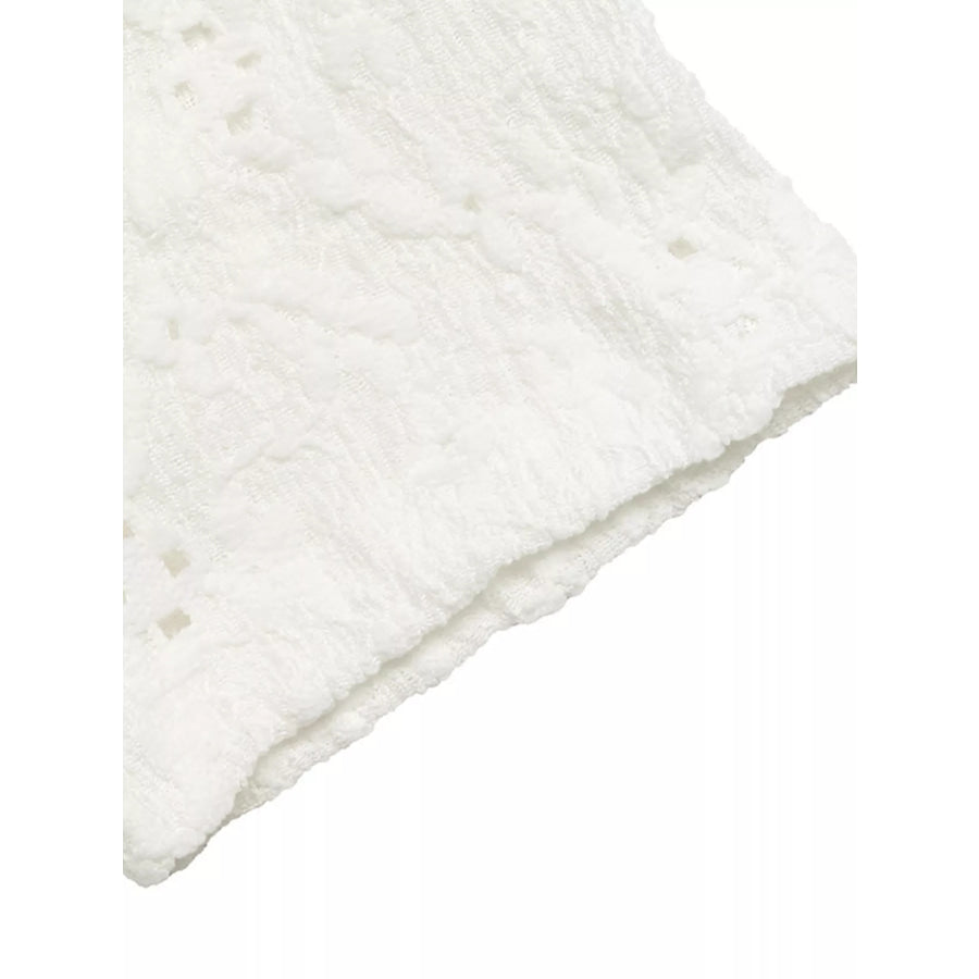 Lace Square Neck Crop T-Shirt Apparel and Accessories