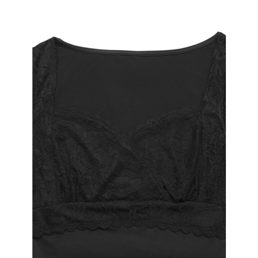 Lace Sweetheart Neck Cap Sleeve Bodysuit Apparel and Accessories