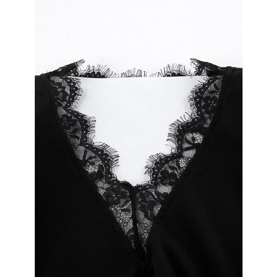 Lace Trim Bodycon Mini Dress Apparel and Accessories