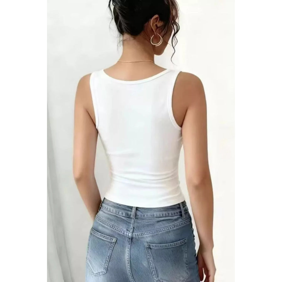 Lace Trim Fitted Tank Top Apparel and Accessories