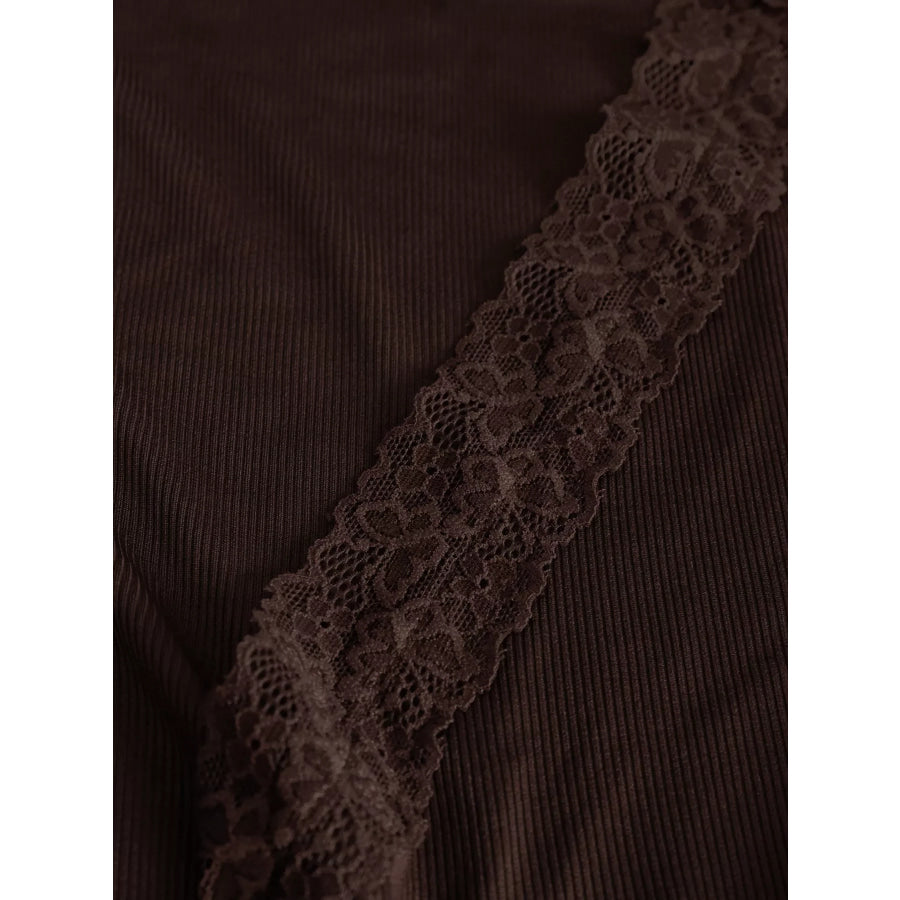 Lace Trim Flare Sleeve Blouse Apparel and Accessories
