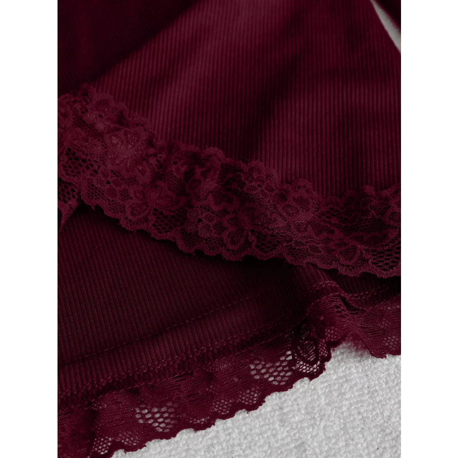 Lace Trim Flare Sleeve Blouse Apparel and Accessories