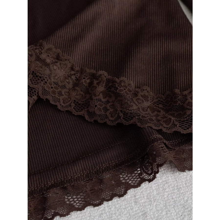 Lace Trim Flare Sleeve Blouse Apparel and Accessories