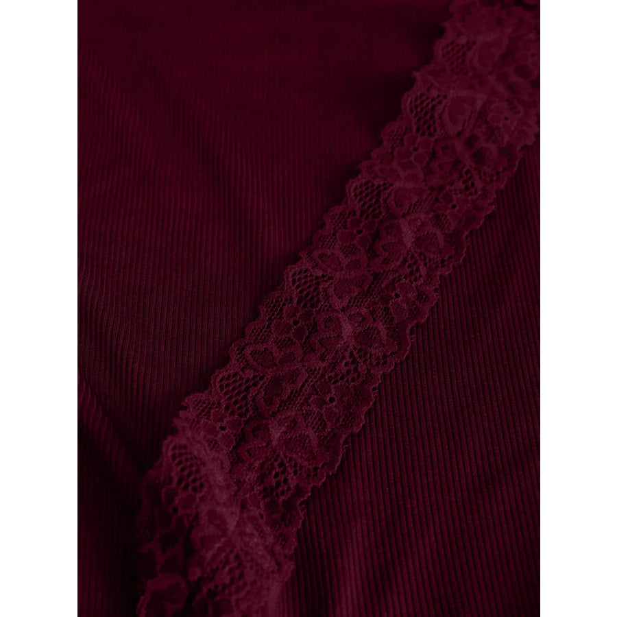 Lace Trim Flare Sleeve Blouse Apparel and Accessories