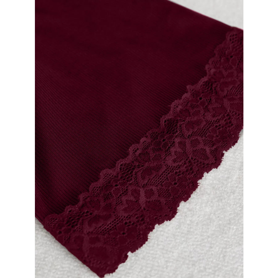 Lace Trim Flare Sleeve Blouse Apparel and Accessories