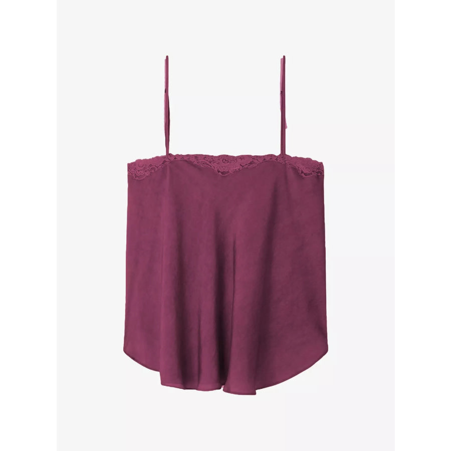 Lace Trim Flowy Cami Top Apparel and Accessories