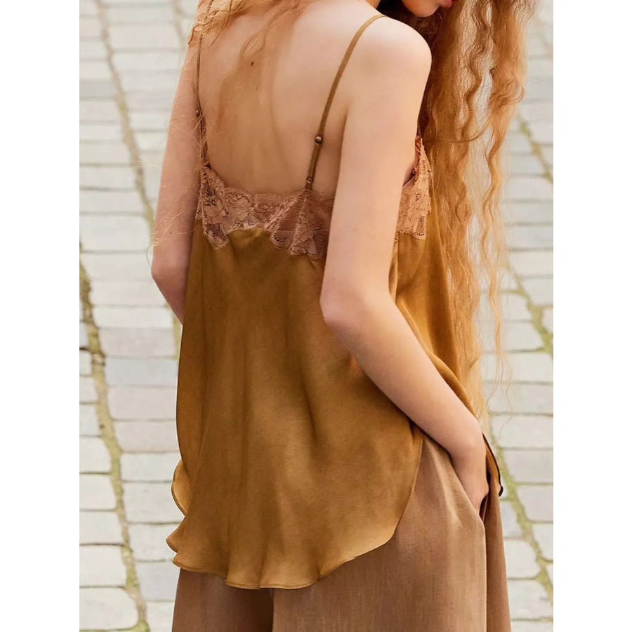 Lace Trim Flowy Cami Top Apparel and Accessories