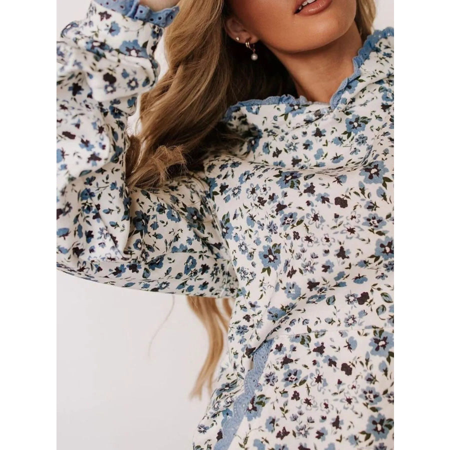 Lace Trim Kangaroo Pocket Hoodie Apparel and Accessories