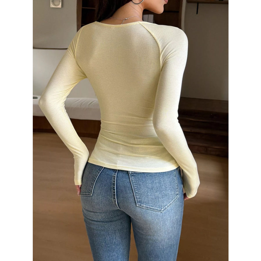 Lace Trim Long Sleeve T-Shirt Apparel and Accessories