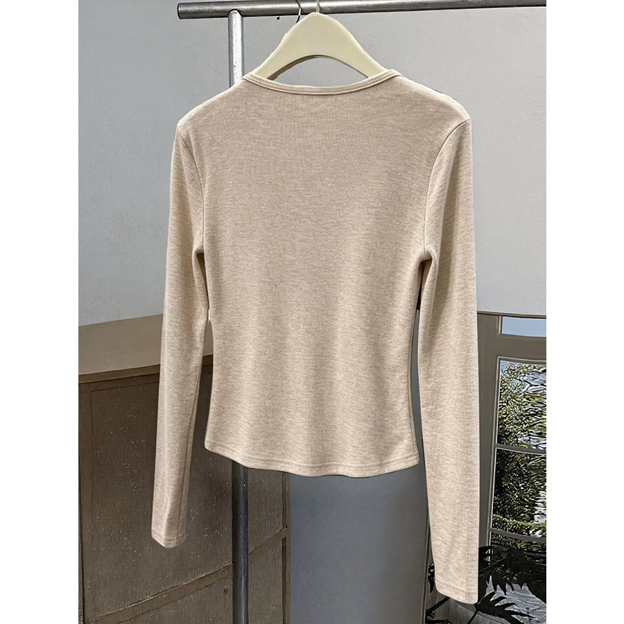 Lace Trim Long Sleeve T-Shirt Apparel and Accessories