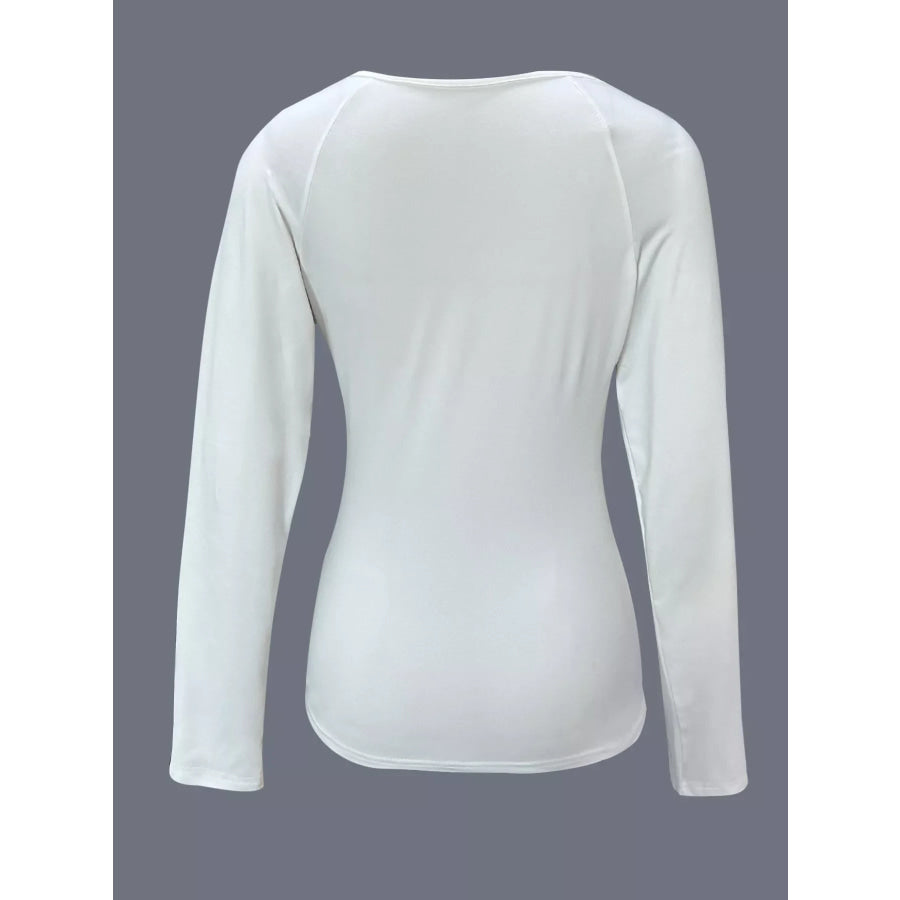 Lace Trim Long Sleeve T-Shirt Apparel and Accessories