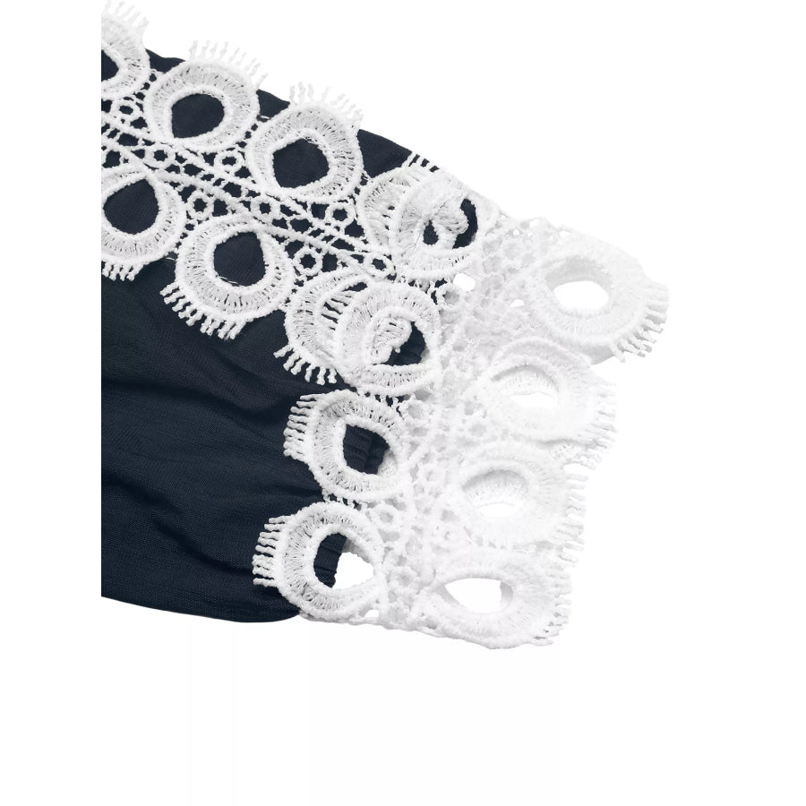 Lace Trim Long Sleeves Blouse Apparel and Accessories