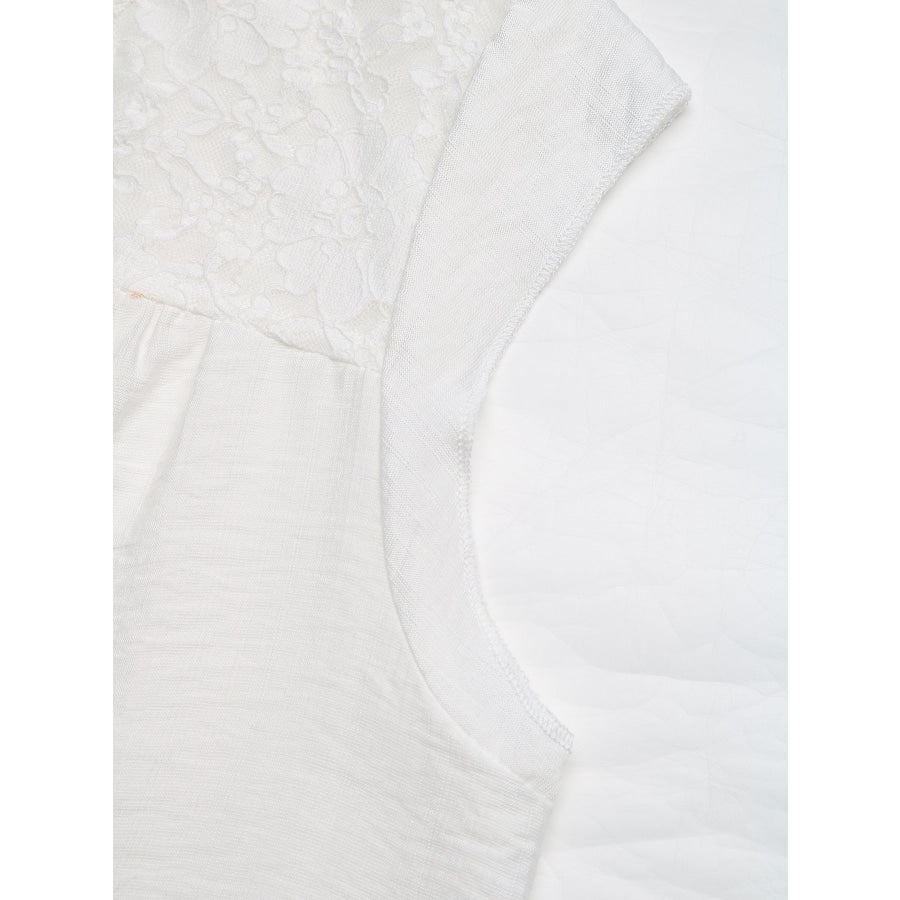 Lace Trim Notched Blouse Apparel and Accessories