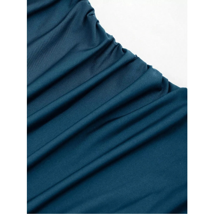 Lace Trim Ruched Mermaid Dress Apparel and Accessories