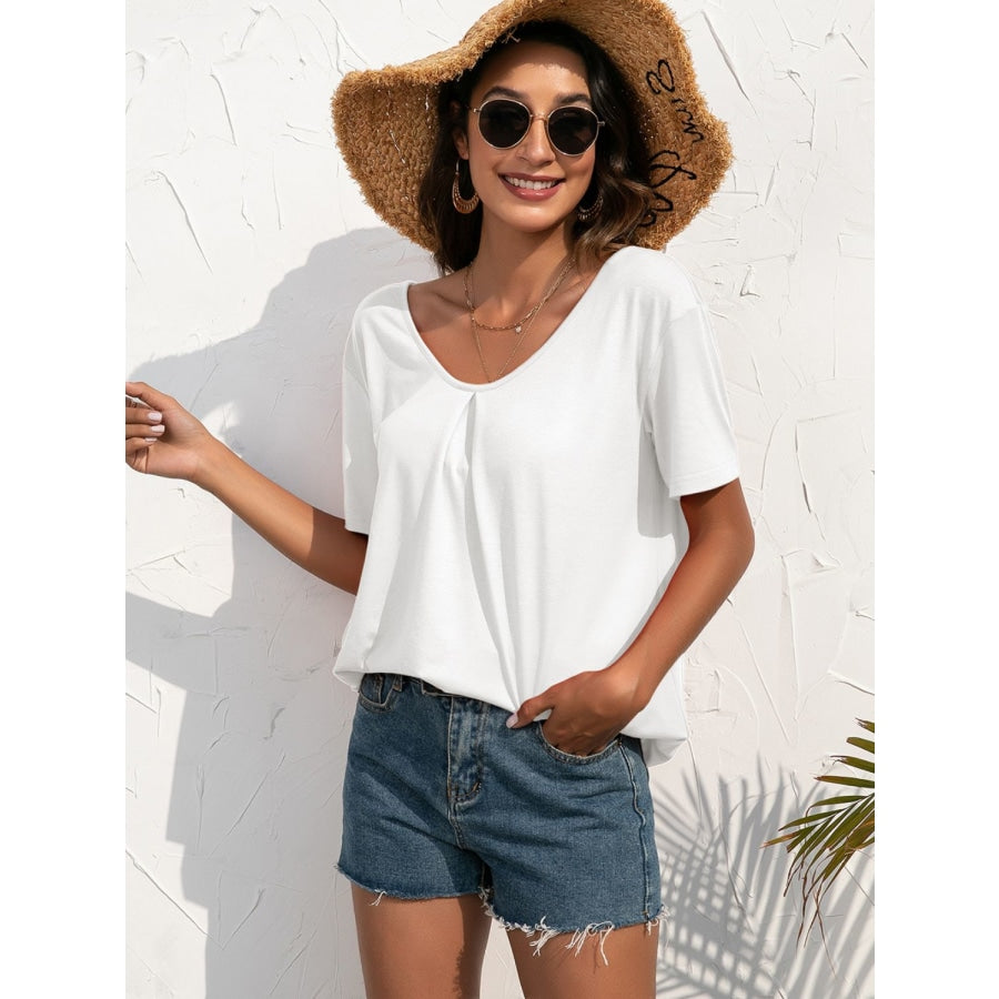 Lace Trim Short Sleeve Top