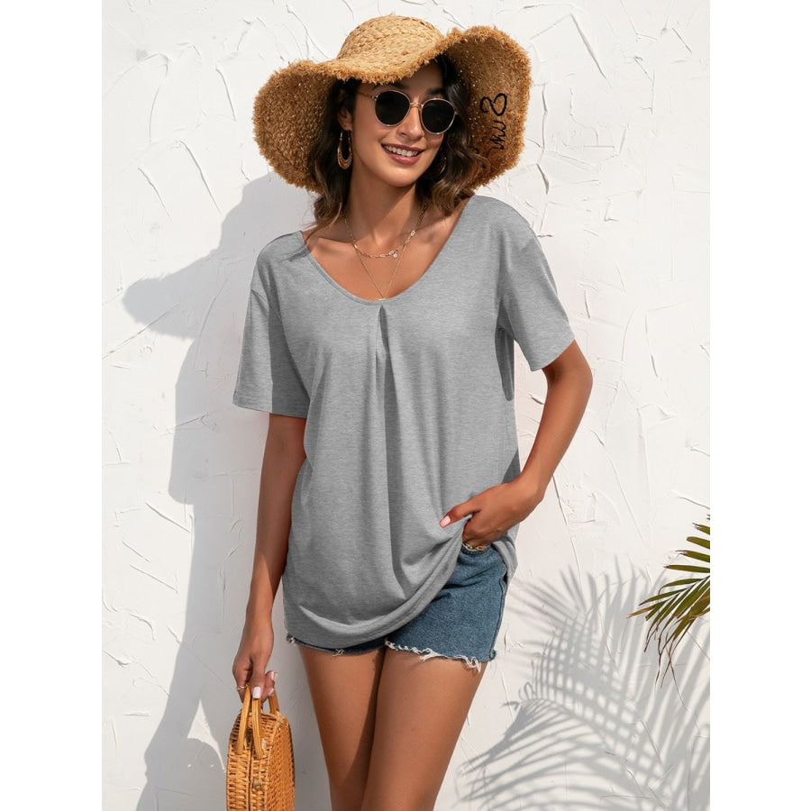 Lace Trim Short Sleeve Top