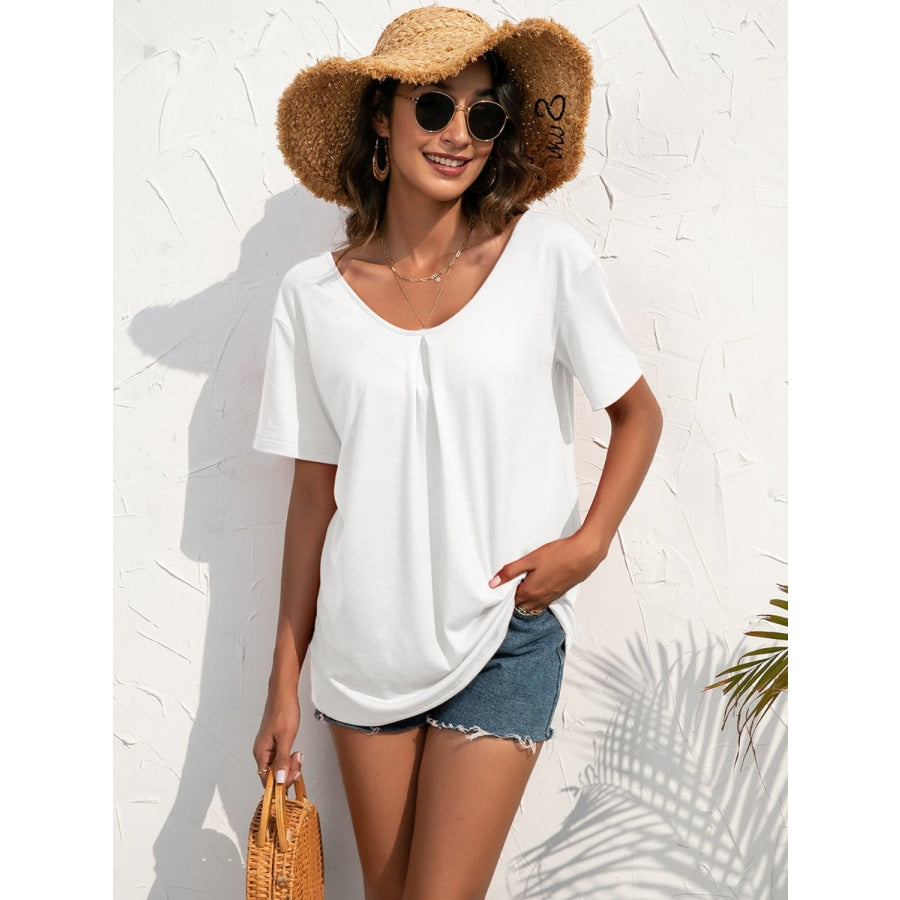 Lace Trim Short Sleeve Top