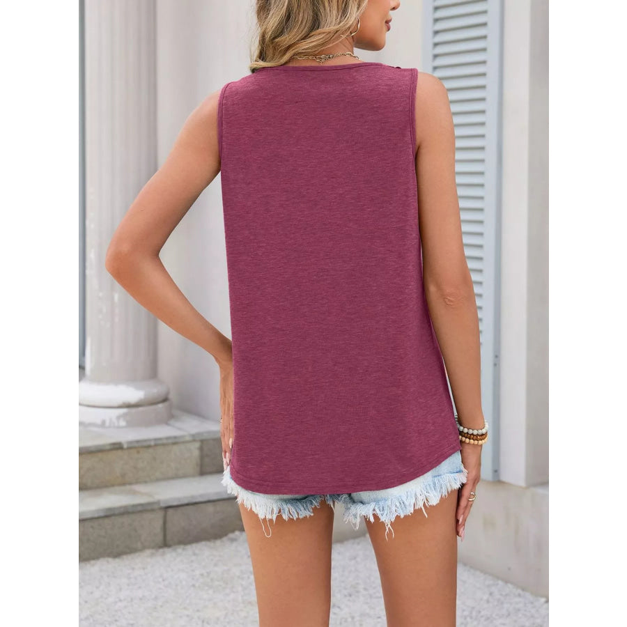 Lace Trim Sleeveless Tank Top Apparel and Accessories