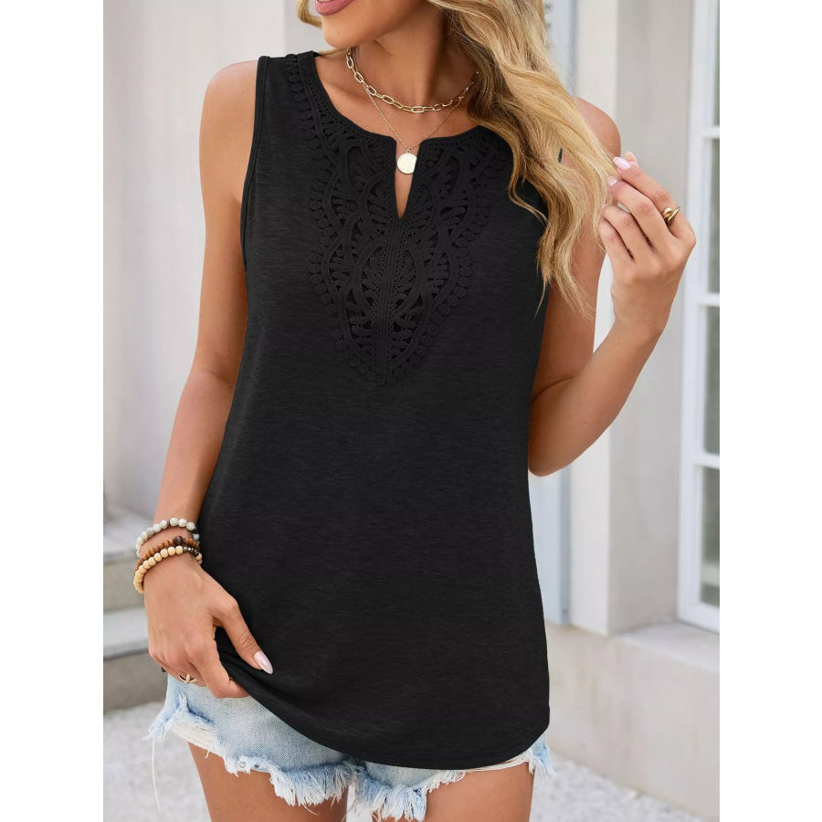 Lace Trim Sleeveless Tank Top Apparel and Accessories