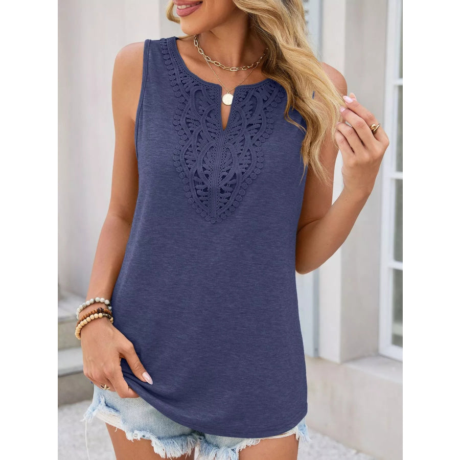 Lace Trim Sleeveless Tank Top Apparel and Accessories
