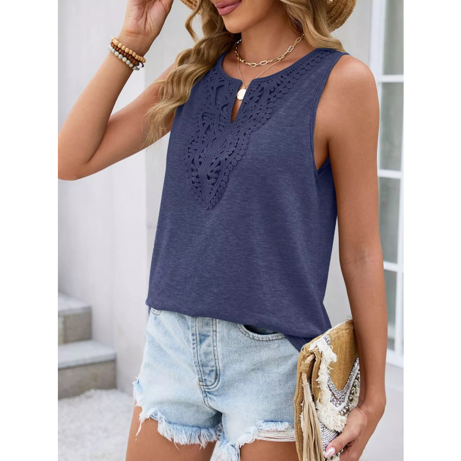 Lace Trim Sleeveless Tank Top Apparel and Accessories