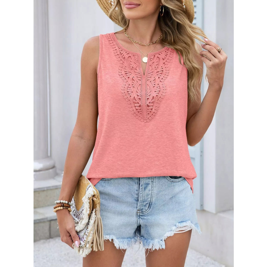 Lace Trim Sleeveless Tank Top Apparel and Accessories
