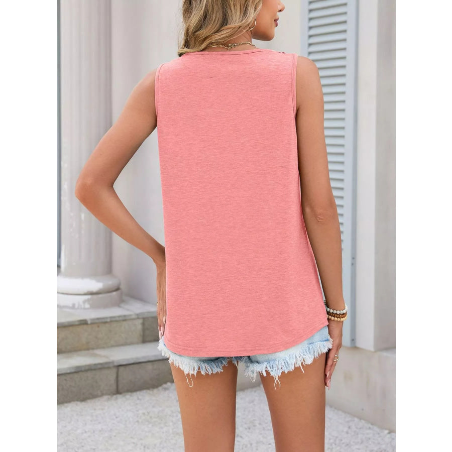 Lace Trim Sleeveless Tank Top Apparel and Accessories