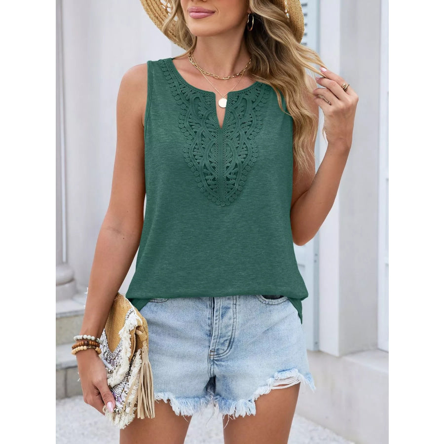 Lace Trim Sleeveless Tank Top Apparel and Accessories