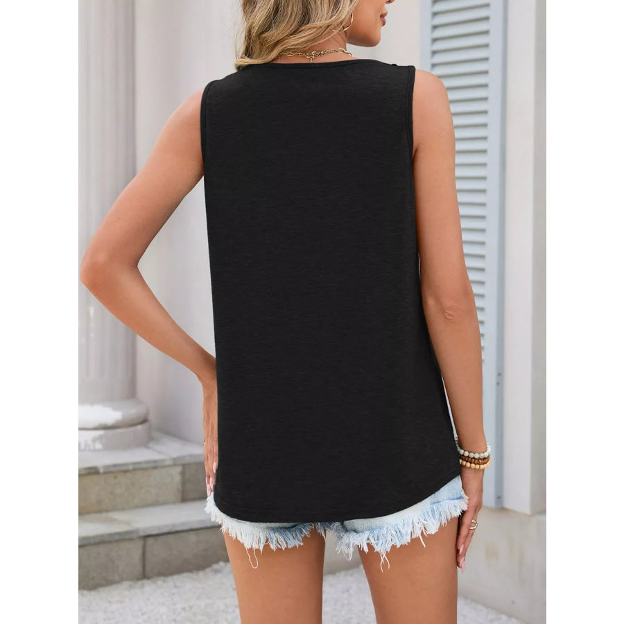 Lace Trim Sleeveless Tank Top Apparel and Accessories