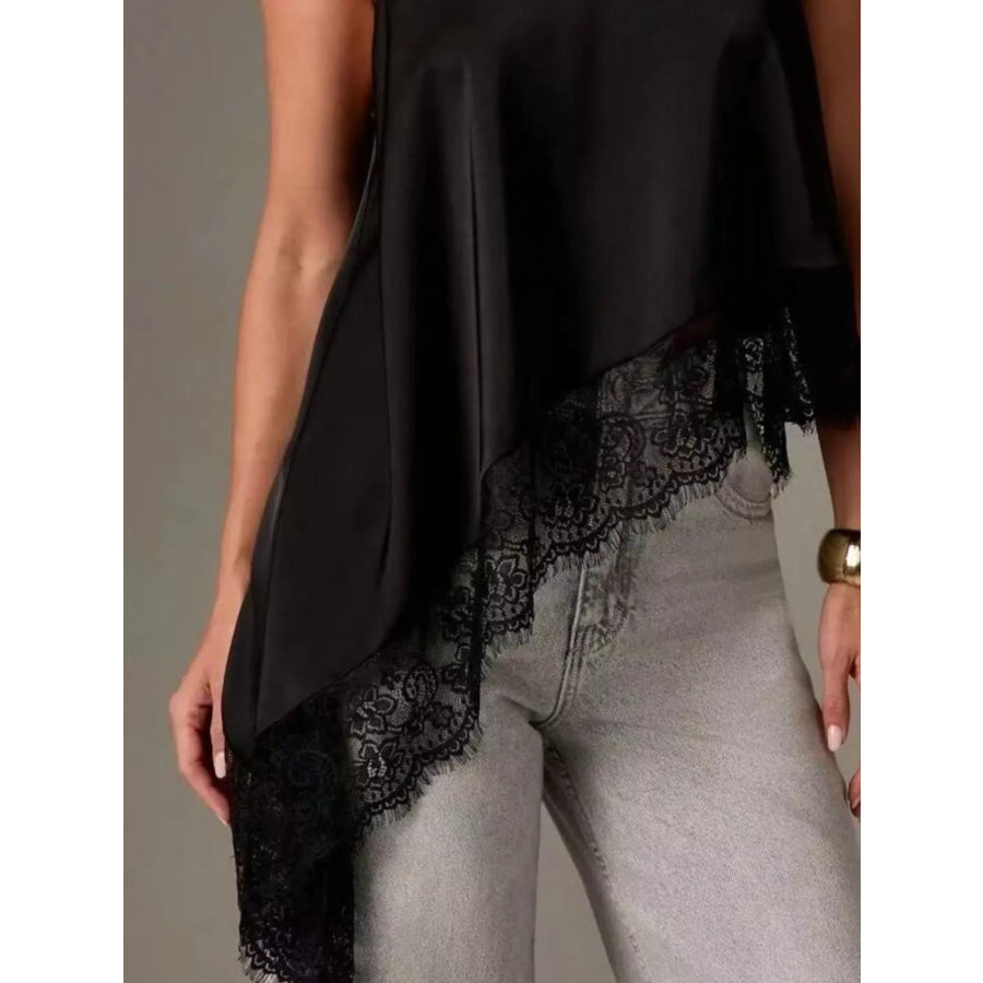 Lace Trim Sleeveless Top Apparel and Accessories