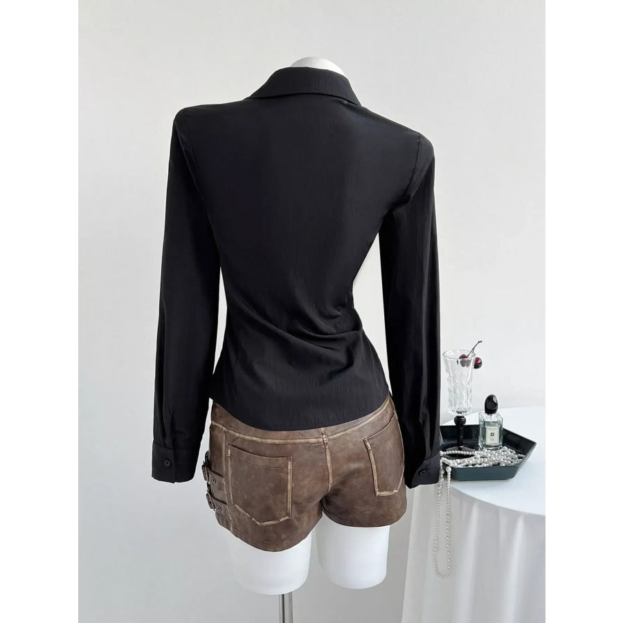 Lace Trim Slim Fit Shirt Apparel and Accessories